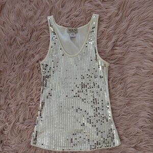 👕2☆ for $12: Silver Sequin Tank Top
